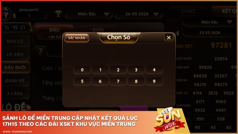 Sảnh lô đề miền Trung cập nhật kết quả lúc 17h15 theo các đài XSKT khu vực miền Trung như Đà Nẵng, Khánh Hòa, Huế, Phú Yên
