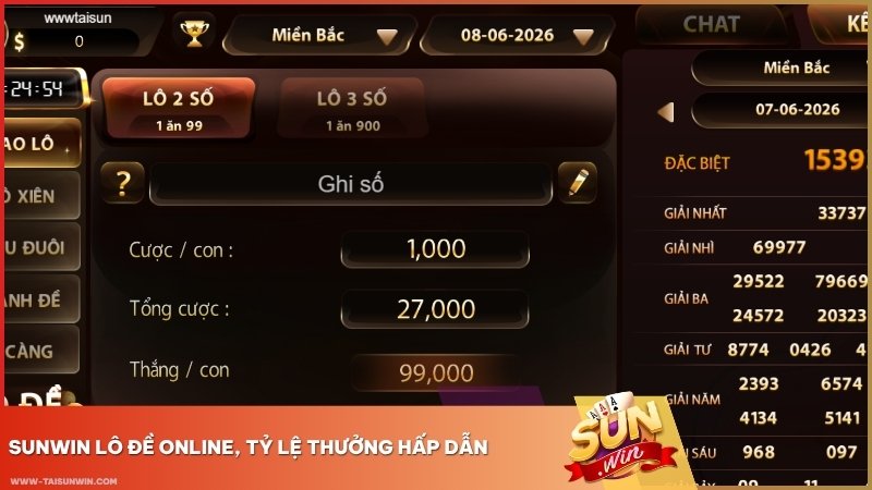 Sunwin Lô Đề online, tỷ lệ thưởng hấp dẫn