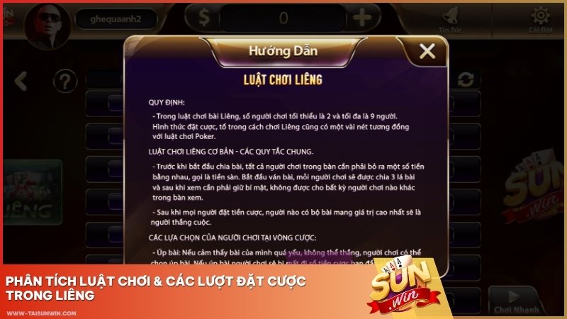 Phân tích luật chơi & Các lượt đặt cược trong Liêng