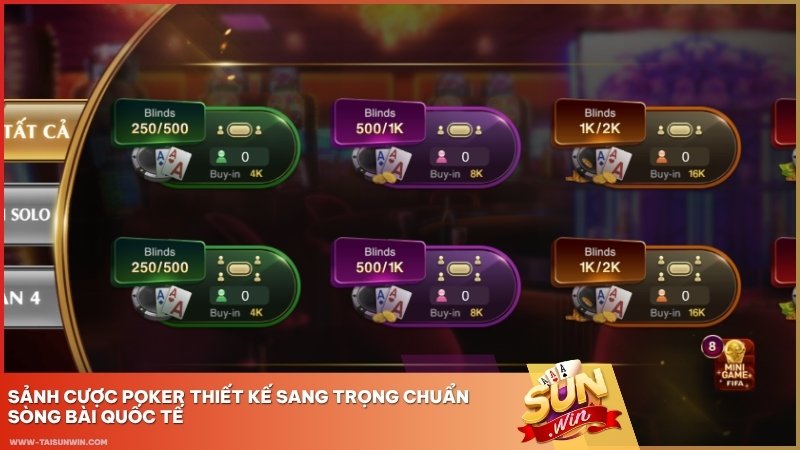 sanh cuoc poker thiet ke sang trong - Game Bài Poker Sunwin – Luật Chơi Texas Hold’em & Kinh Nghiệm Tố Bài 2026