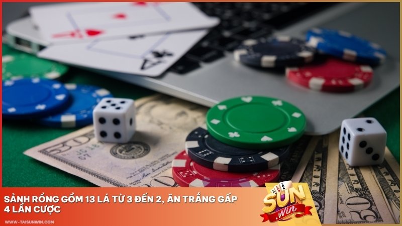 Sảnh Rồng gồm 13 lá từ 3 đến 2, ăn trắng gấp 4 lần cược