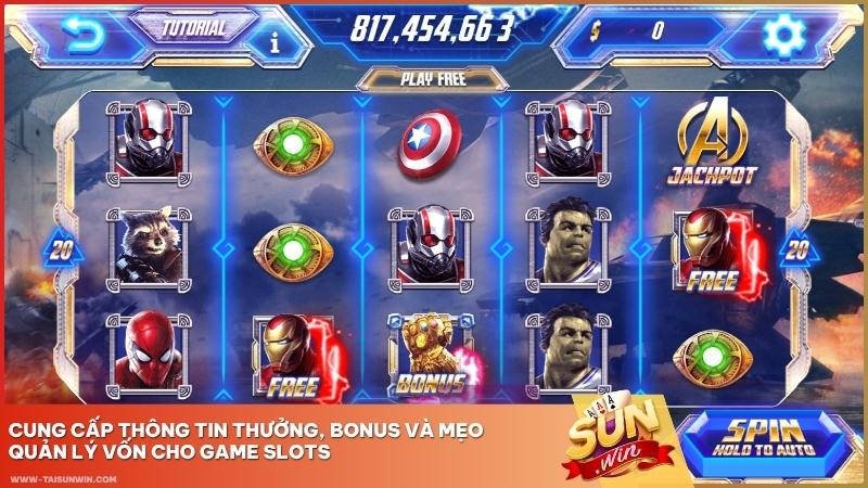 Cung cấp thông tin thưởng, bonus và mẹo quản lý vốn cho game slots.