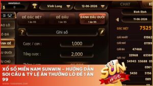 Xổ Số Miền Nam Sunwin – Hướng Dẫn Soi Cầu & Tỷ Lệ Ăn Thưởng Lô Đề 1 Ăn 99