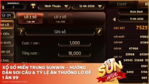 Xổ Số Miền Trung Sunwin – Hướng Dẫn Soi Cầu & Tỷ Lệ Ăn Thưởng Lô Đề 1 Ăn 99
